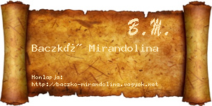 Baczkó Mirandolina névjegykártya